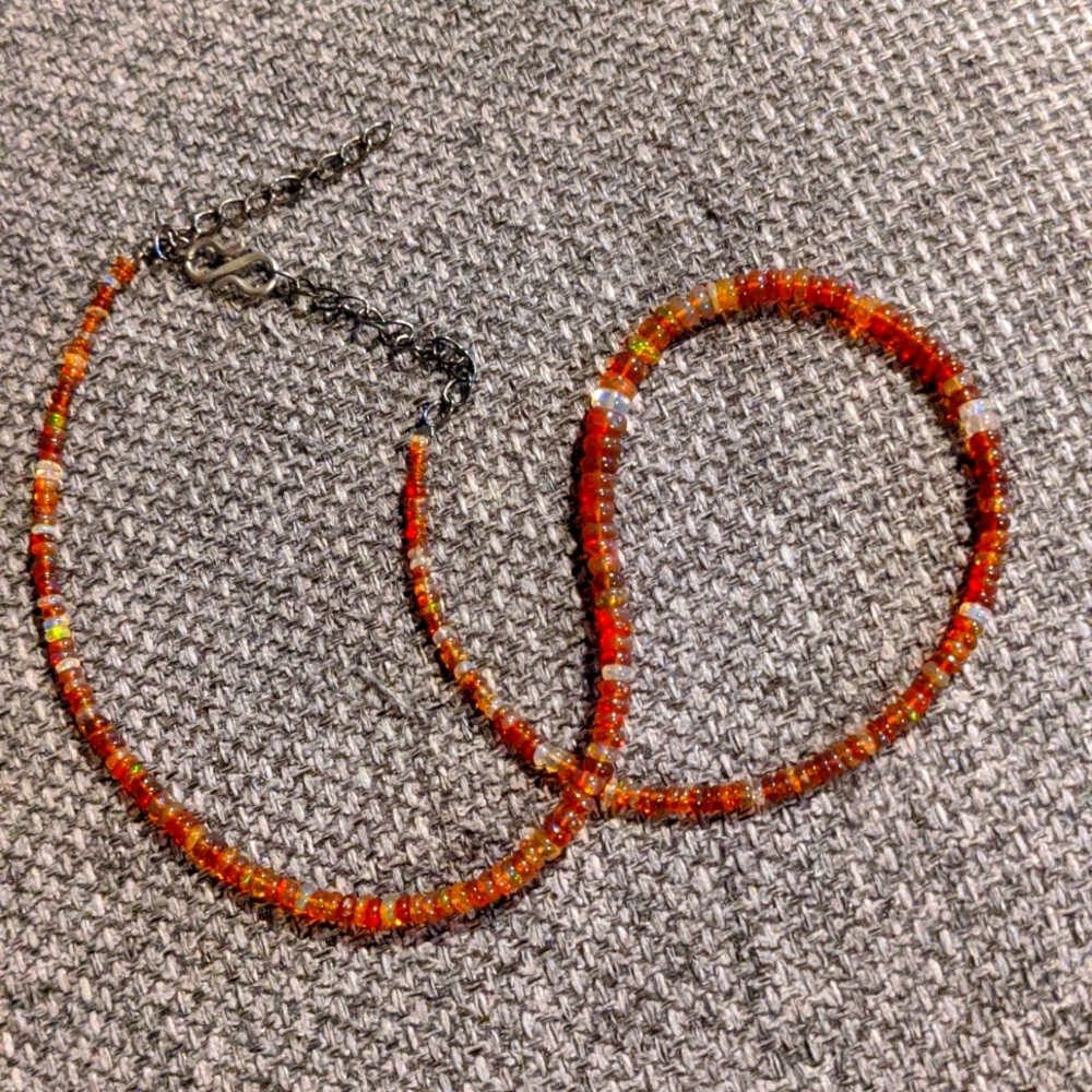 Ethiopian Opal Rondelle Necklace